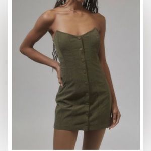 Corduroy Army Green Dress - NWT never worn before. Urban Outfitters